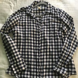 J.Crew navy plaid button down